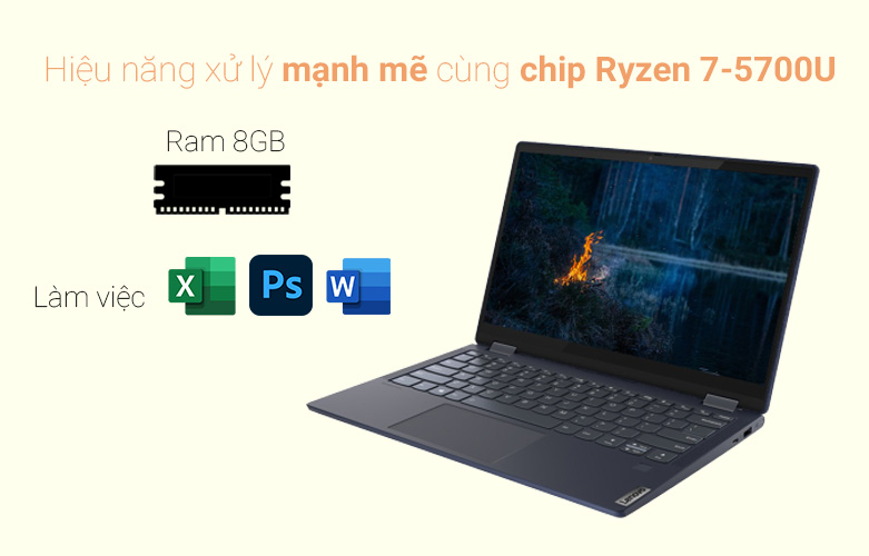 Máy tính xách tay/ Laptop Lenovo IdeaPad Yoga 6 13ALC6-82ND00BDVN | Hiệu năng xử lý mạnh mẽ