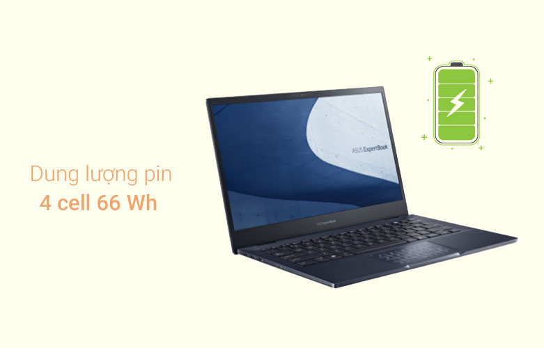 Laptop Asus B5302CEA-KG0493W (i5-1135G7) (Đen) | dung lượng pin 4cell 66wh