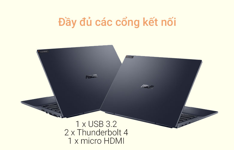 Laptop Asus B5302CEA-KG0493W (i5-1135G7) (Đen) | Đầy đủ các cổng kết nối