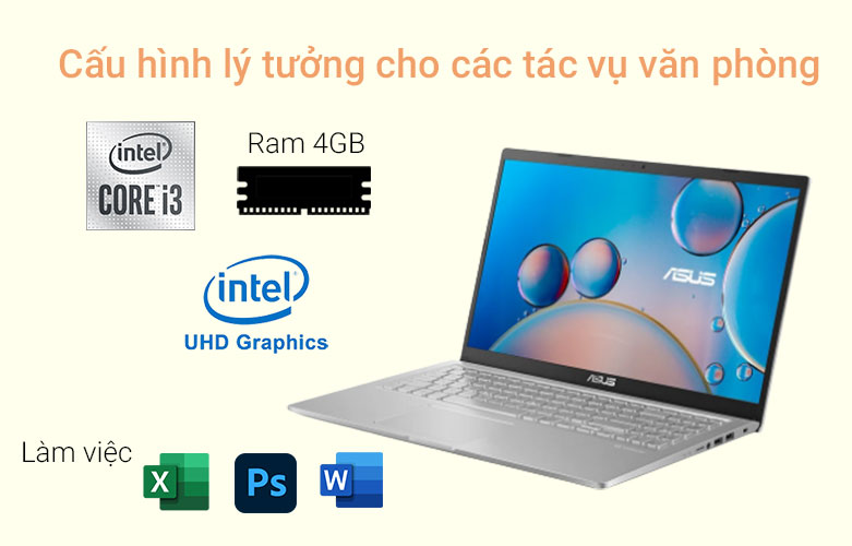 Laptop Asus X515EA-BQ1006W (i3-1115G4) (Bạc) | Cấu hình lý tưởng