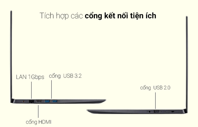 Máy tính xách tay/ Laptop Acer Aspire 3 A315-57G-573F (NX.HZRSV.00B) | Tích hợp các cổng tiện ích