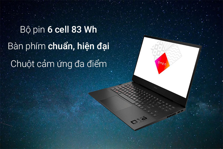 Laptop HP OMEN 16-b0123TX (4Y0W6PA) (i7-11800H) (Đen) | Bàn phím chuẩn hiện đại