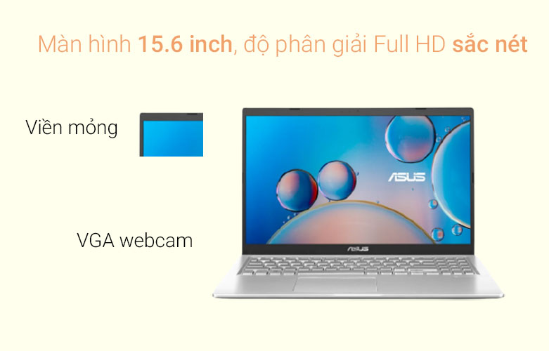 Laptop Asus X515EA-BQ1006W (i3-1115G4) (Bạc)| Màn hình sắc nét