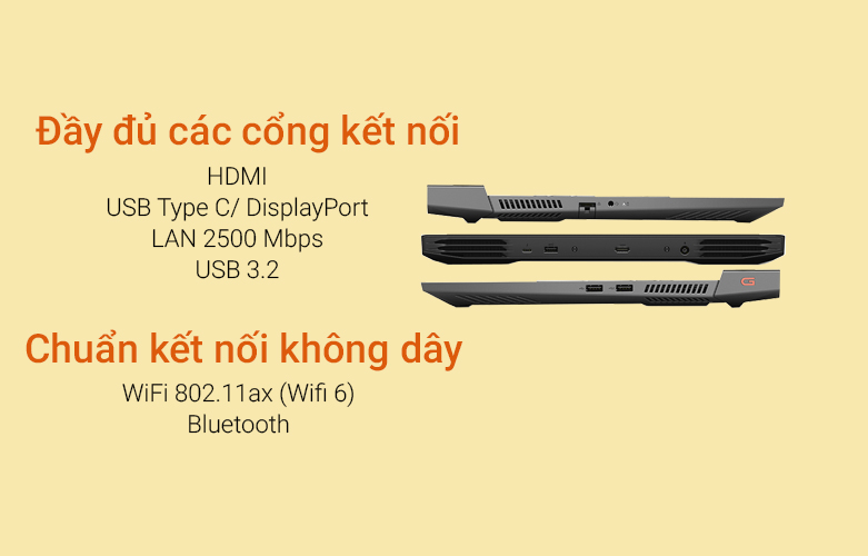 Máy tính xách tay/ Laptop Dell Gaming G15 5511 (5511-70266676) | Đầy đủ các cổng kết nối