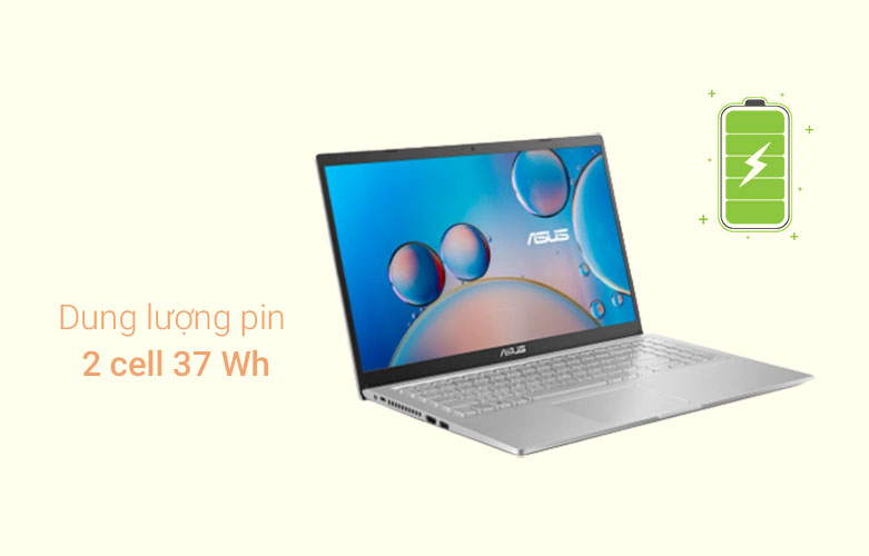 Laptop Asus X515EA-BQ1006W (i3-1115G4) (Bạc) | Dung lượng pin 2 cell 37wh