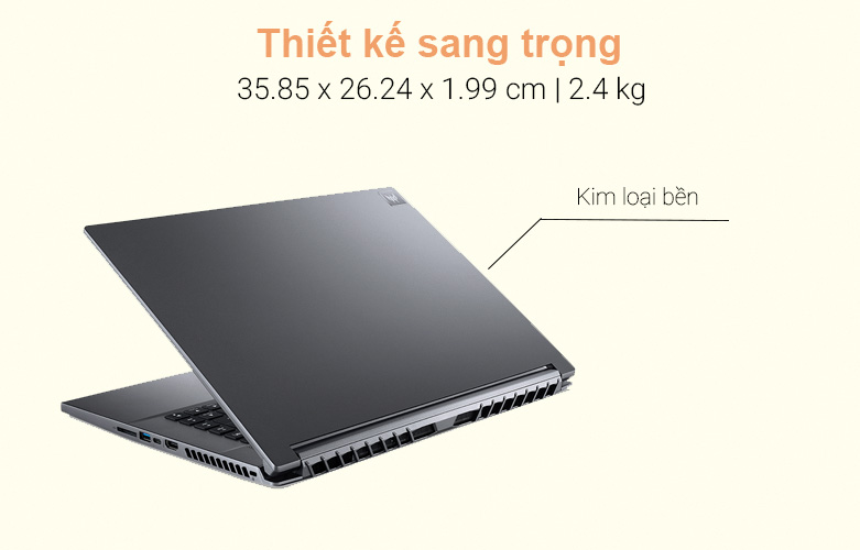 Laptop Acer Predator Triton 500 SE PT516-51s-71RW (NH.QAKSV.001) (i7-11800H) (Xám) | Thiết kế sang trọng