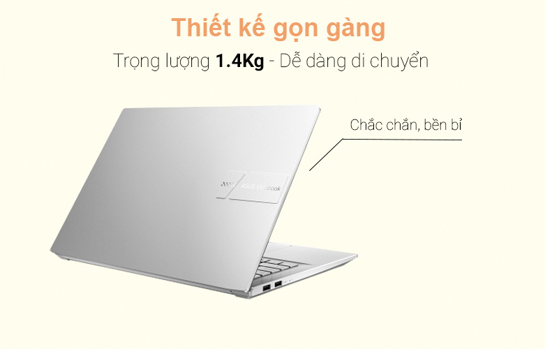 Laptop Asus VivoBook Pro M3401QA-KM006W với thiết kế tinh tế, logo nổi bật