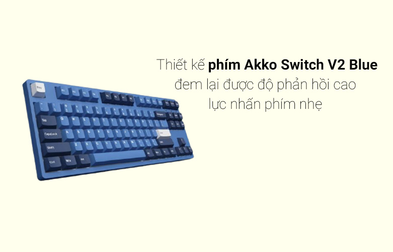 Bàn phím cơ Akko 3087 v2 DS Ocean Star (Akko Blue switch v2) | Thiết kế phím Akko Switch V2 Blue