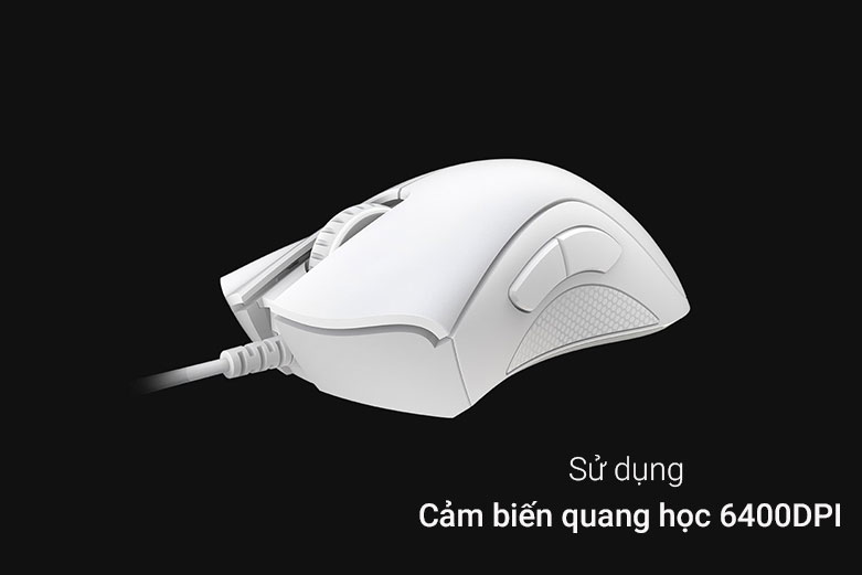 Chuột gaming Razer DeathAdder Essential - RZ01-03850200-R3M1 (Trắng) | Sử dụng cảm biến quang học 6400DPI