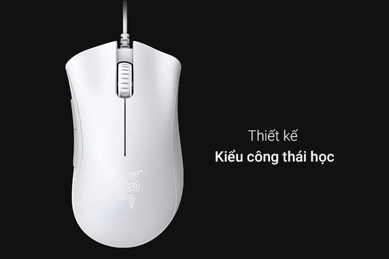 Chuột gaming Razer DeathAdder Essential - RZ01-03850200-R3M1 (Trắng) | Thiết kế kiểu công thái học