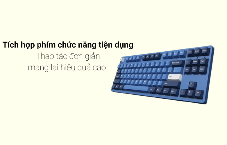 Bàn phím cơ Akko 3087 v2 DS Ocean Star (Akko Blue switch v2) | Tích hợp phím chức năng tiện dụng