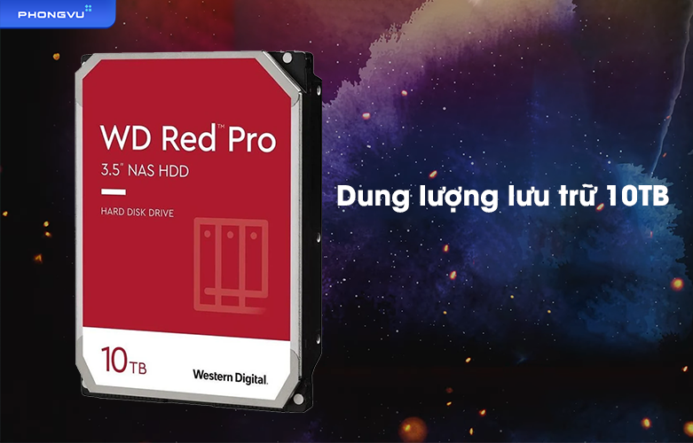 Ổ cứng HDD WD Red Pro 7200RPM - WD102KFBX | Dung lượng lưu trữ