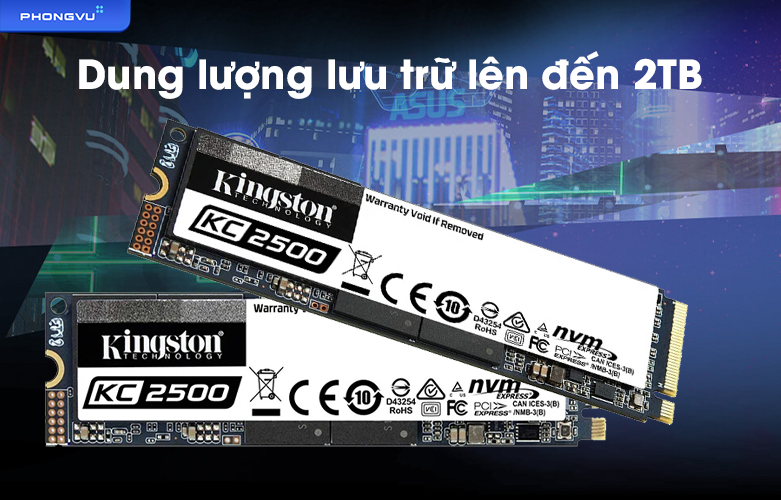 Ổ cứng SSD Kingston KC2500 2TB M.2 2280 NVMe (SKC2500M8/2000G) | Dung lượng khủng