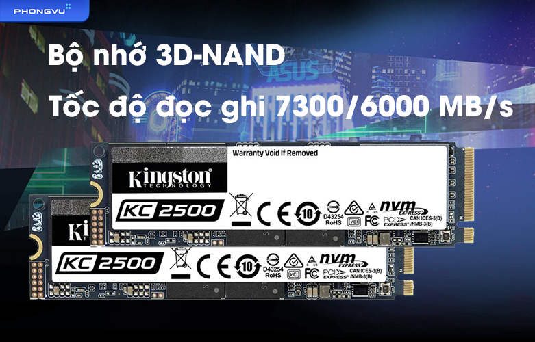 Ổ cứng SSD Kingston KC2500 2TB M.2 2280 NVMe (SKC2500M8/2000G) | Bộ nhớ