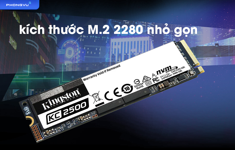 Ổ cứng SSD Kingston KC2500 2TB M.2 2280 NVMe (SKC2500M8/2000G) | Kích thước