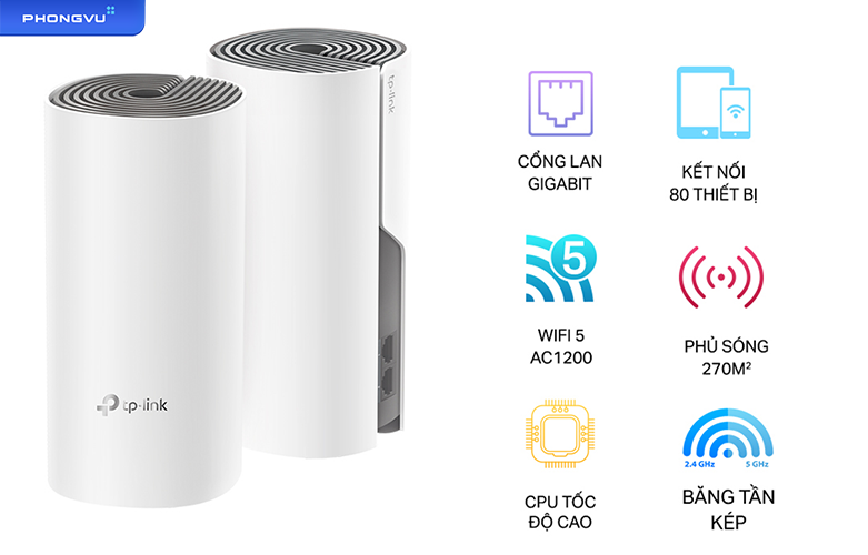 Thiết bị mạng Mesh TPLink Deco M4 (2 Pack) |  Tốc độ mạnh mẽ