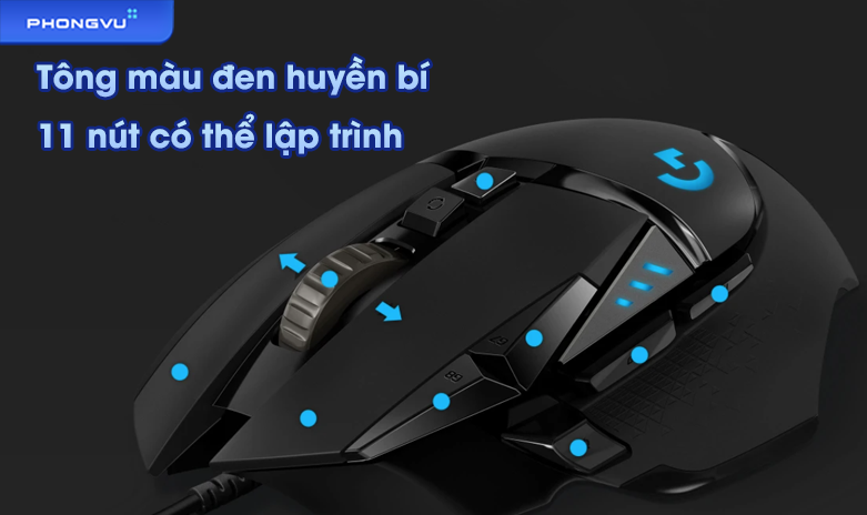 Chuột máy tính Logitech G502 HERO | 11 nút có thể lập tình