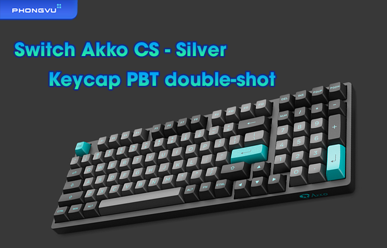 Bàn phím cơ AKKO 3098B Multi-modes Black & Cyan | Switch