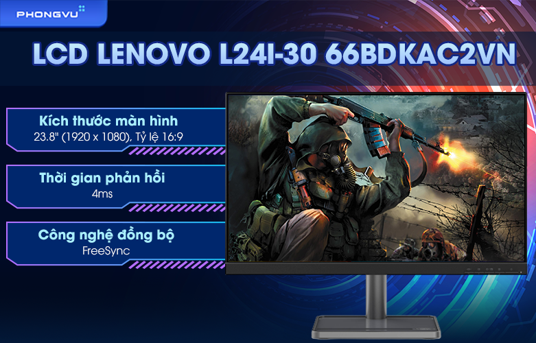 Màn hình LCD Lenovo 23.8 inch L24i-30 66BDKAC2VN