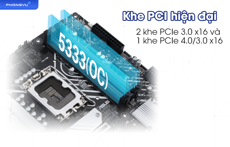 Mainboard Asus Prime B660M-A D4 | Khe PCI hiện đại