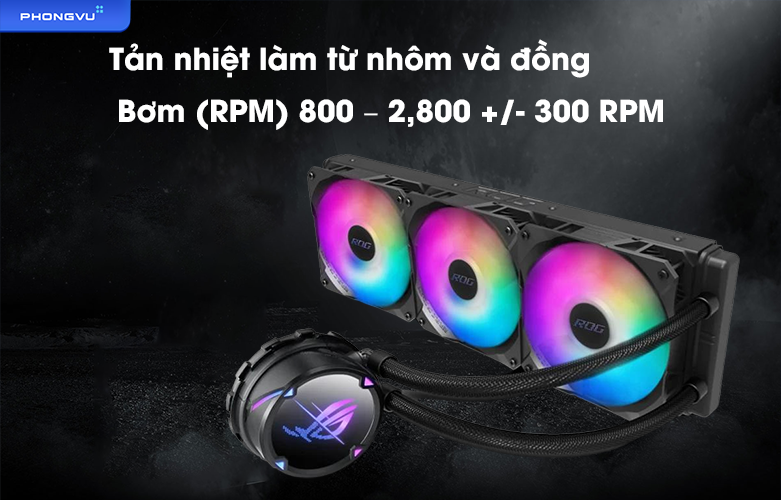 Tản nhiệt nước AIO ASUS ROG STRIX LC II 360 ARGB - SP005548 | Tản nhiệt làm từ nhôm đồng