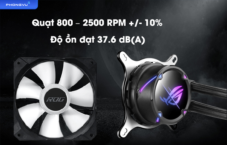 Tản nhiệt nước AIO ASUS ROG STRIX LC II 360 ARGB - SP005548 | Độ ồn