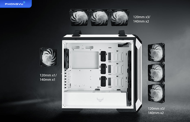 Case ASUS TUF Gaming GT501 White Edition - SP005268 | Quạt