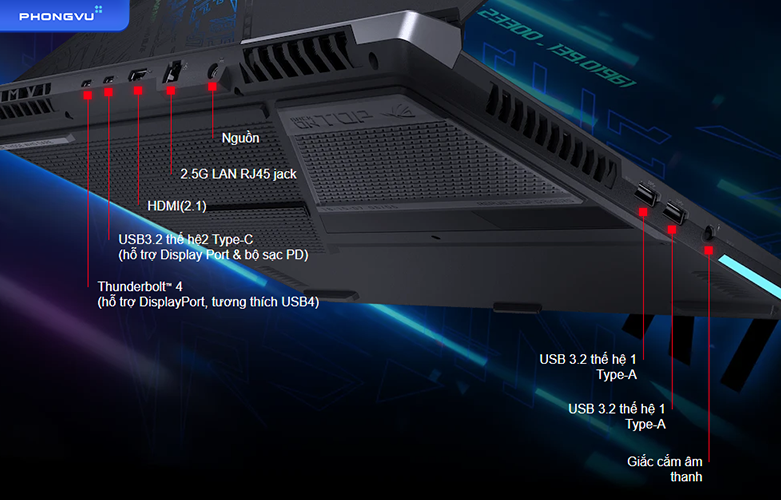 Laptop Asus G733CX-LL6789W ROG Strix SCAR | Cổng kết nối