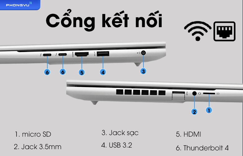Laptop HP Envy 16 - h0034TX 6K7G0PA | Cổng kết nối