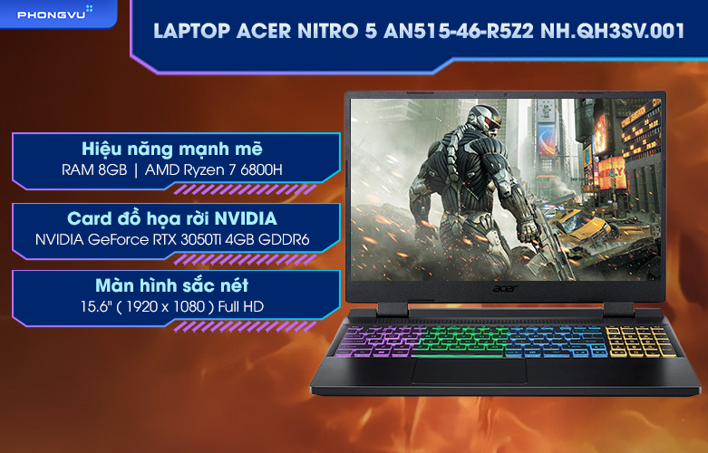 Laptop Acer Nitro 5 AN515-46-R5Z2 - NH.QH3SV.001b 