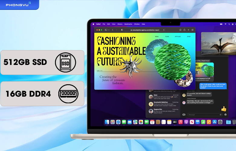 MacBook Air M2 13.6 inch Z15T0003P | Bộ nhớ