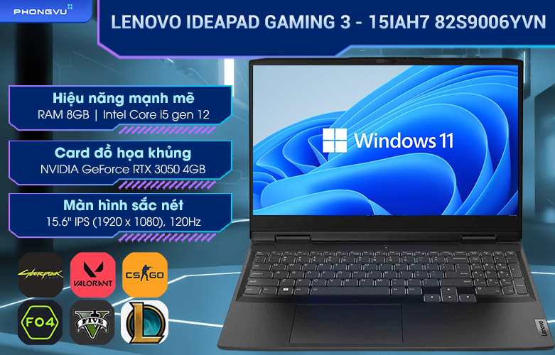 Laptop Lenovo Ideapad Gaming 3 - 15IAH7 - 82S9006YVN
