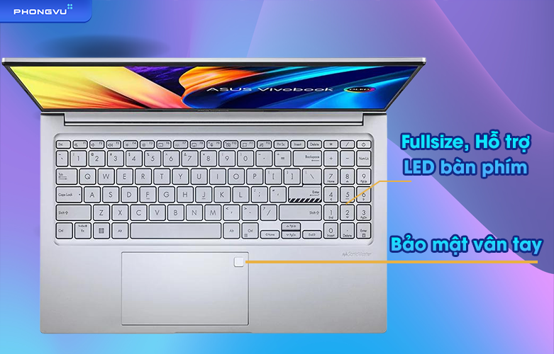 Laptop Asus A1503ZA - L1151W | Bàn phím, bảo mật vân tay