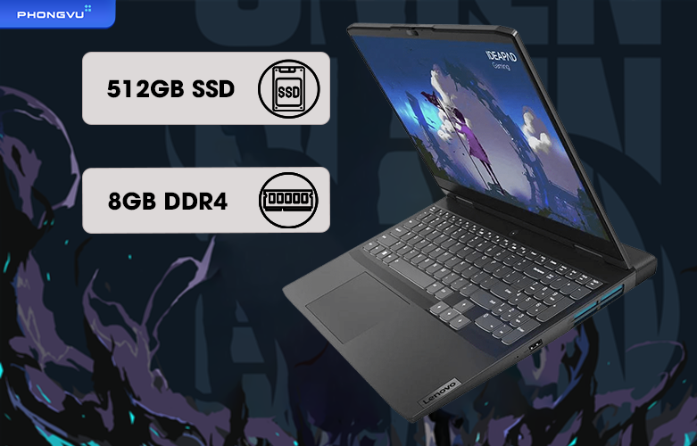 Laptop Lenovo Ideapad Gaming 3 - 15IAH7 - 82S9006YVN | Bộ nhớ lưu trữ