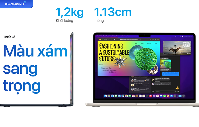 MacBook Air M2 13.6 inch Z15S00092 | Thiết kế màu xám