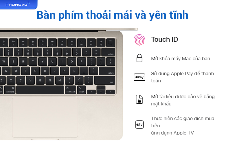 MacBook Air M2 13.6 inch Z15S00092 | Bàn phím thoải mái