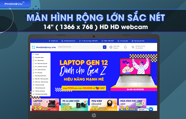 Laptop HP 14s-dq5052TU 6T6R2PA | Màn hình