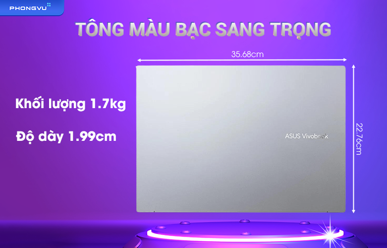 Laptop Asus A1503ZA - L1151W | Tông màu bạc sang trọng