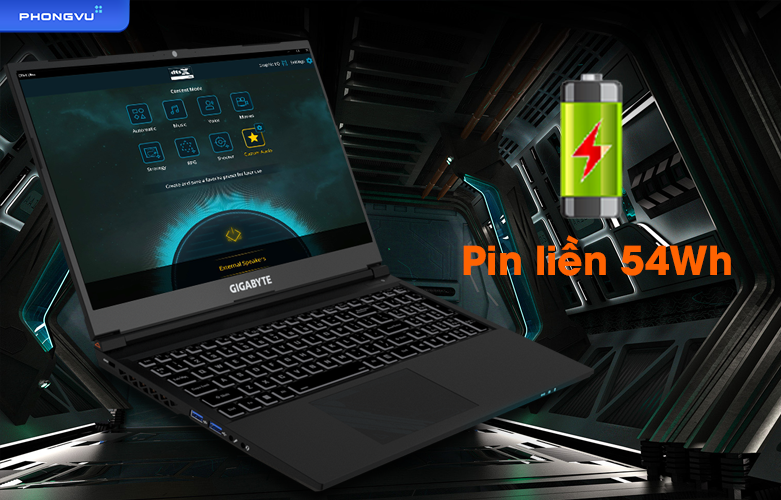Laptop GIGABYTE G5 KE 52VN263SH | Pin