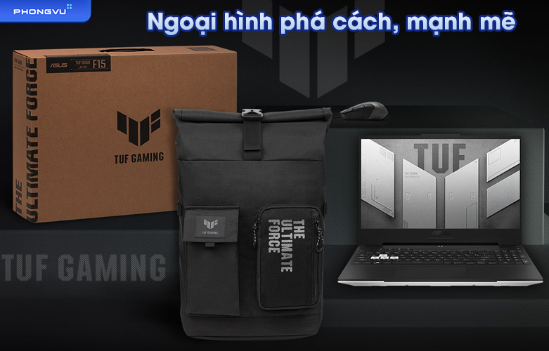 Ngoại hình độc đáo hiện đại, thiết kế nhỏ gọn tiện lợi của Asus TUF Dash F15 i7