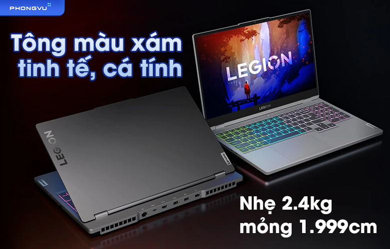 Laptop Lenovo Legion 5 15ARH7H 82RD003TVN |  Thiết kế tông màu xám