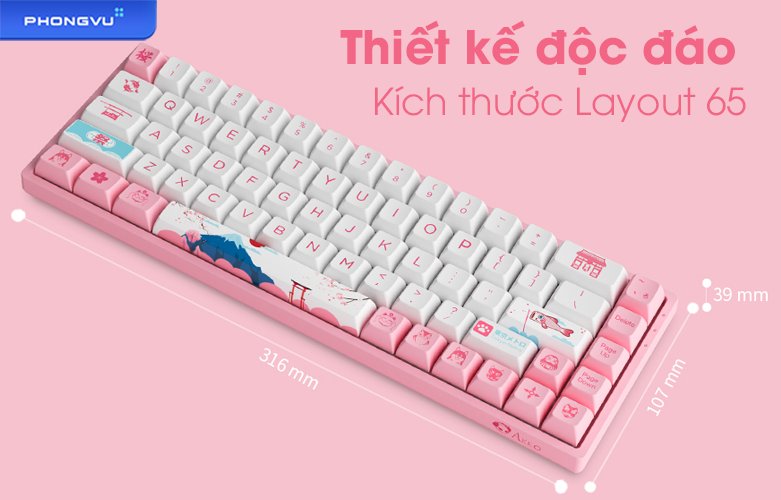 Bàn phím AKKO 3068B Plus World Tour Tokyo R2 | Thiết kế độc đáo