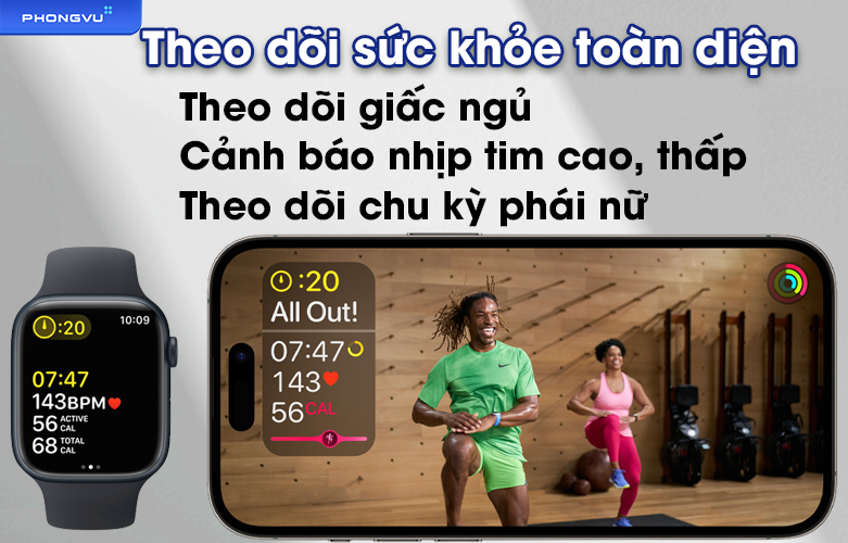 Apple Watch Series 8 GPS Cellular 41mm Regular | Theo dõi sức khỏe toàn diện