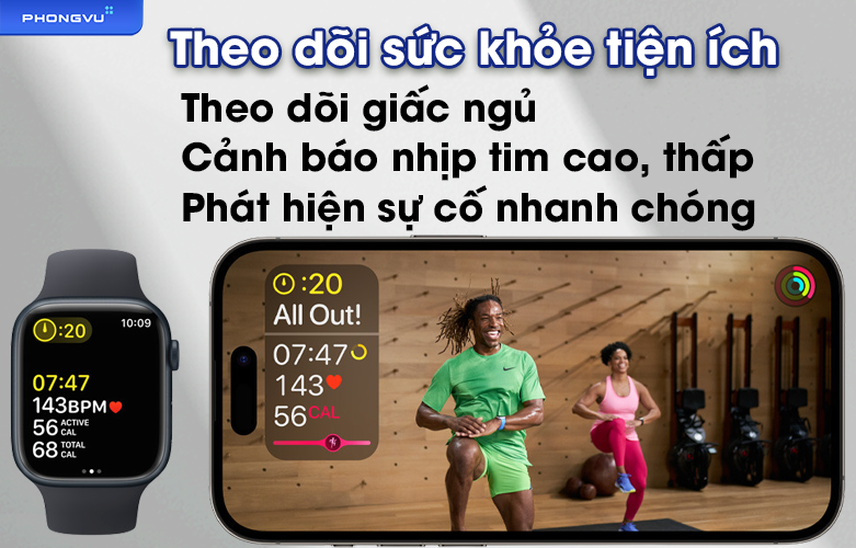 Apple Watch Series 8 GPS 45mm Regular | Theo dõi sức khỏe