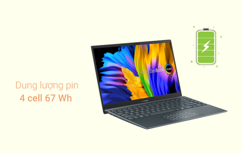 Laptop ASUS ZenBook UX325EA-KG658W|| Dương lượng pin 4 cell