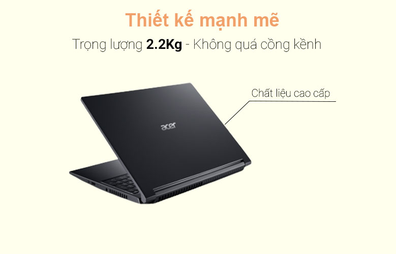 Máy tính xách tay/ Laptop Acer Aspire 7 A715-75G-58U4 (NH.Q97SV.004) (i5-10300H) (Đen) | Thiết kế ấn tượng, thành phần cấu tạo cao cấp