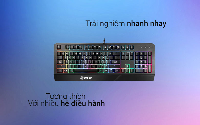 Bàn phím gaming MSI Vigor GK20 (Đen) | trải nghiệm nhanh nhạy