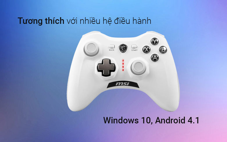 Tay cầm gamepad không dây MSI GC30 V2 (Trắng) | tương thích với nhiều hệ điều hành