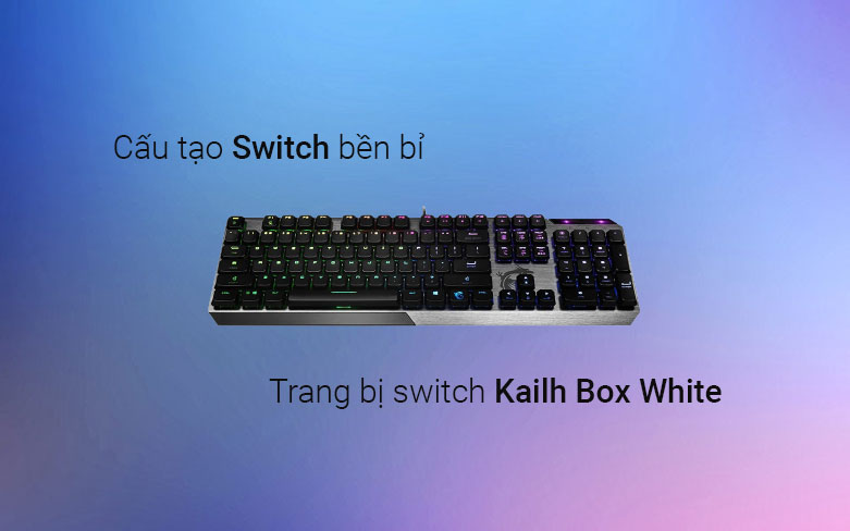 Bàn phím cơ gaming MSI Vigor GK50 Low Profile (Đen) | Cấu tạo Switch bền bỉ 