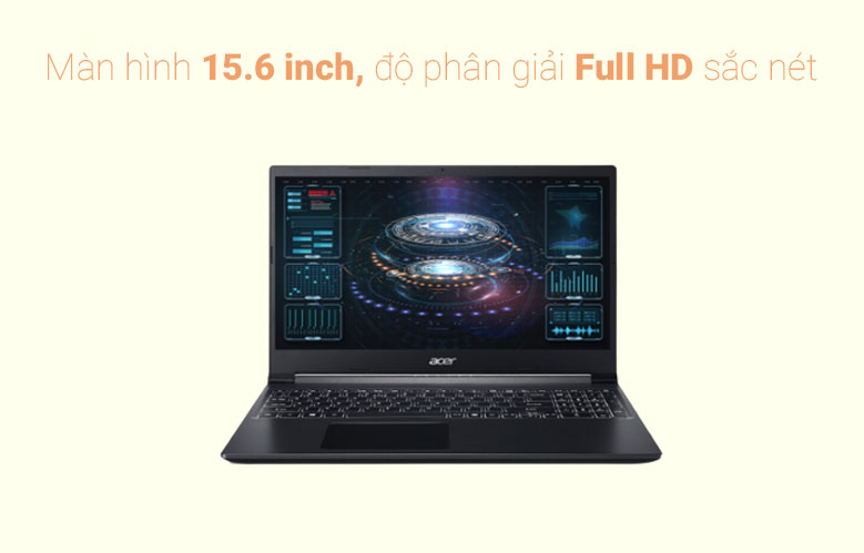 Máy tính xách tay/ Laptop Acer Aspire 7 A715-75G-58U4 (NH.Q97SV.004) (i5-10300H) (Đen) | Màn hình 15.6 inch Full HD IPS